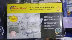 Wonder Home 16" 2-Layer Stainless Steel Dish Drainer With Utensil