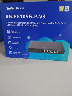 Ruijie RG-EG105G-P-V3 Is a 5-Port Gigabit Cloud Managed PoE+ Router