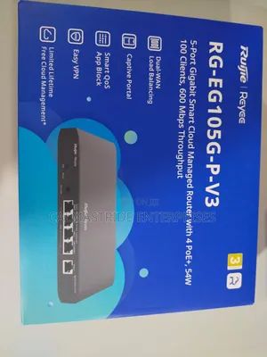 Ruijie RG-EG105G-P-V3 Is a 5-Port Gigabit Cloud Managed PoE+ Router
