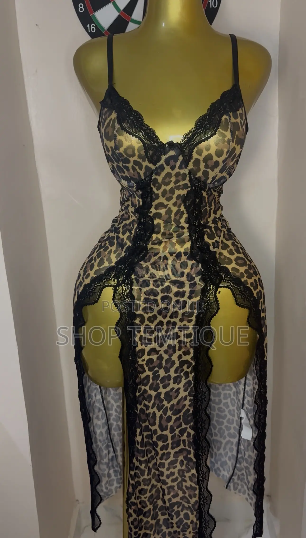 Long Split Gown With G-String Set