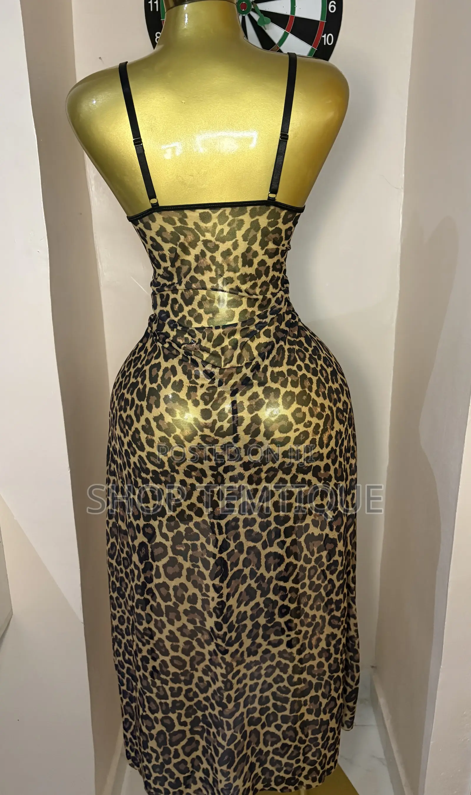 Long Split Gown With G-String Set