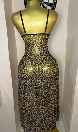 Long Split Gown With G-String Set