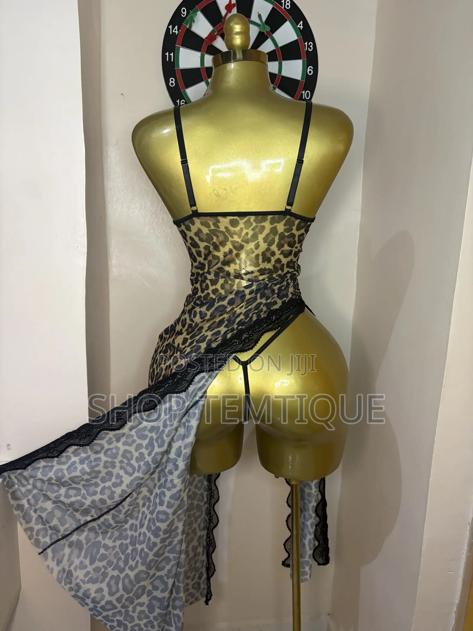 Long Split Gown With G-String Set