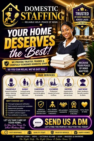 We Provide Domestic Staffs for Homes