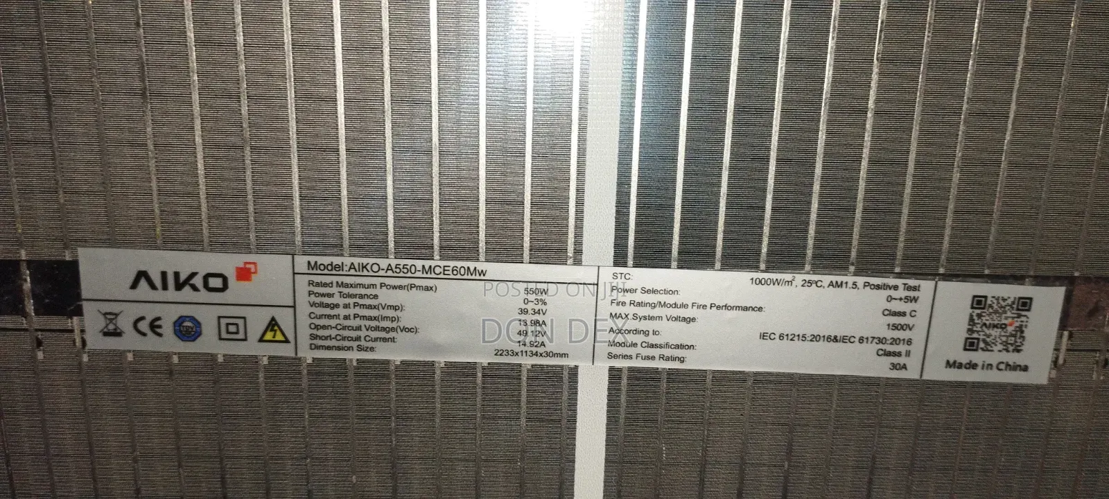 550 Watts Aiko Anti Shade Solar Panel