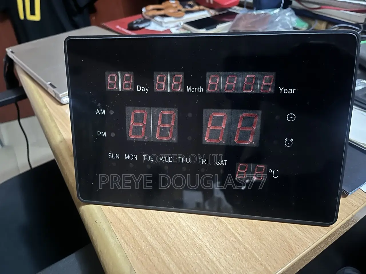 Large LED Digital Wall and Desk Calendar Clock