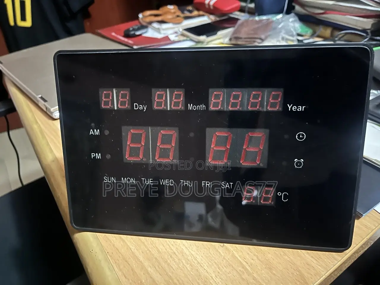 Large LED Digital Wall and Desk Calendar Clock
