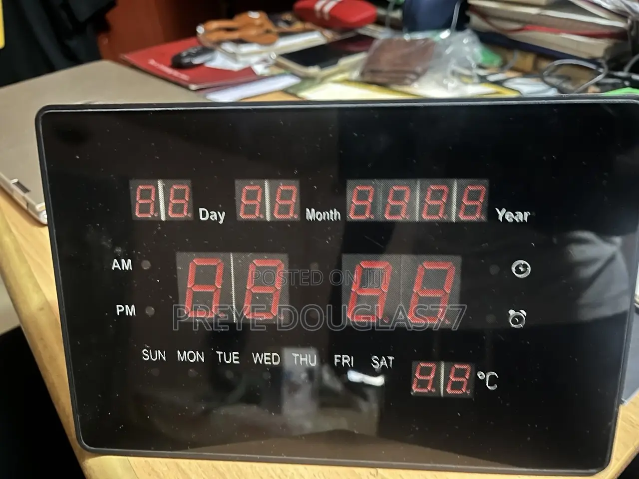 Large LED Digital Wall and Desk Calendar Clock