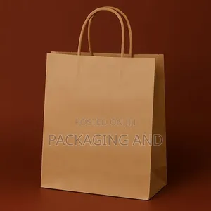 A4 Brown Kraft Paper Bag With Handle – Gift, Shopping, Party Packaging