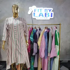 Stripped  Plain and Pattern Shirt Dress