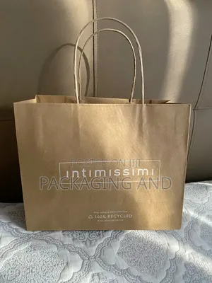 A4 Kraft Paper Bags — Brown, 110gsm, Craft Handle, MOQ 100