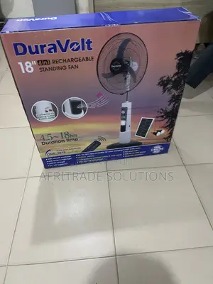 Duravolt 18′′ Rechargeable Solar Standing Fan
