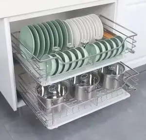 2-Tier Stainless Steel Dish Organizer