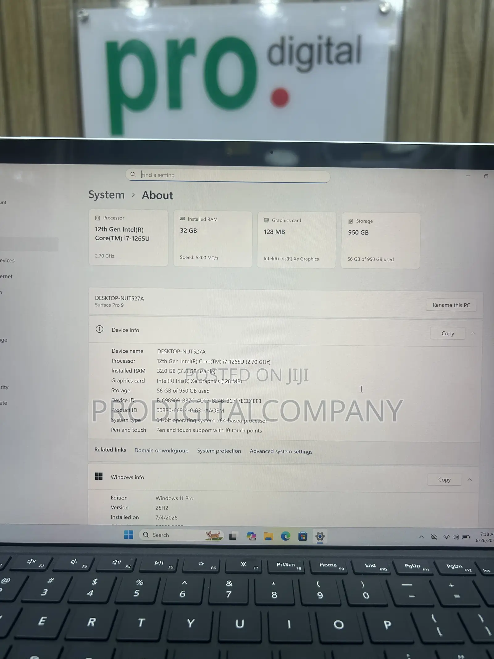 Laptop Microsoft Surface Pro 32GB Intel Core i7 SSD 1T