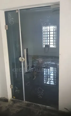 10mm Tempered Black Glass Frameless Door | Modern Luxury Entrance