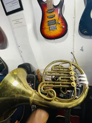 Brass French Horn With Detachable Gold-Lacquered Bell
