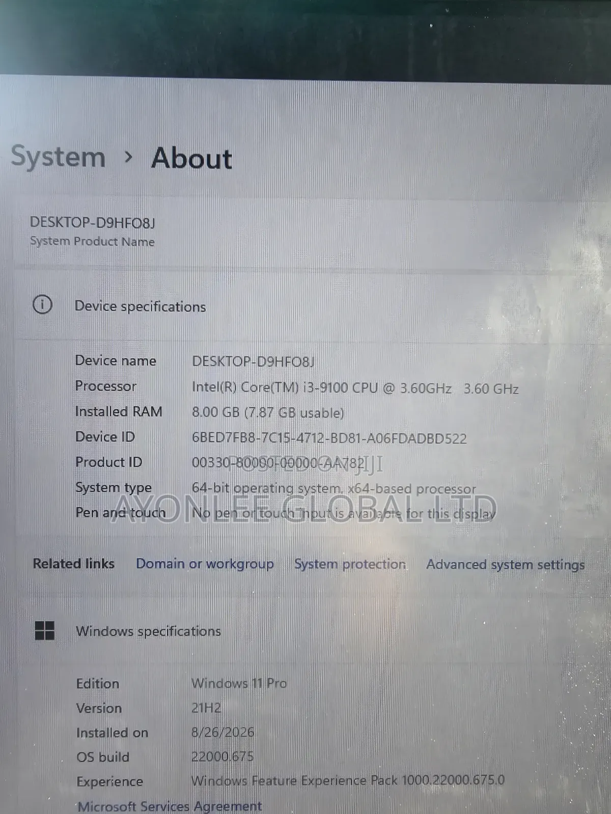 Desktop Computer Asus 8GB Intel Core i3 SSD 256GB