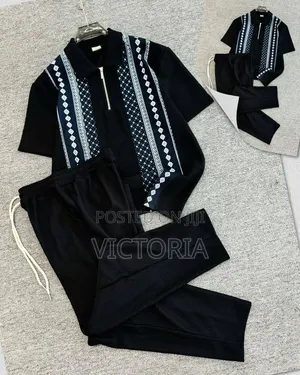 Quality Two-Piece Patterned Zip-Up Tracksuit Set