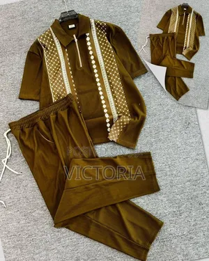 Quality Two-Piece Patterned Zip-Up Tracksuit Set