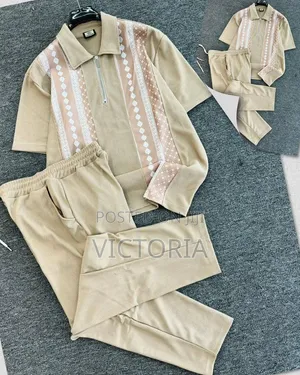 Quality Two-Piece Patterned Zip-Up Tracksuit Set