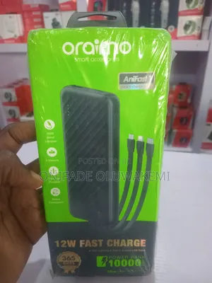 10,000mAh Oraimo 12W Fast Charge Power Bank