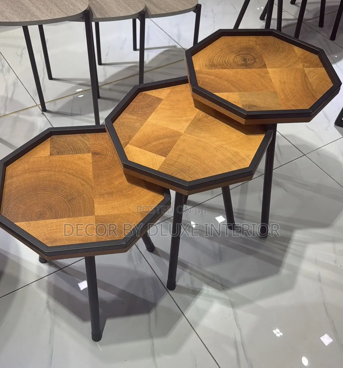Nordic Unique Solid Wood 3in1 Side Table Set