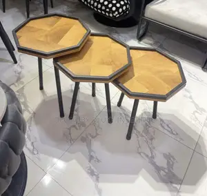 Nordic Unique Solid Wood 3in1 Side Table Set