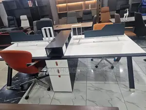 Modern 4-Seater Office Workstation Desks With Storage Drawers