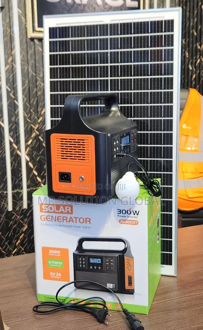 300W Solar Generator With Solar Panel & Emergency Bulb