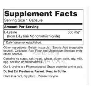 L-Lysine 100 Capsules