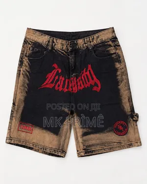 2-Premium Men Short Jeans – Brown/Black/Red Light Blue/Brown Design