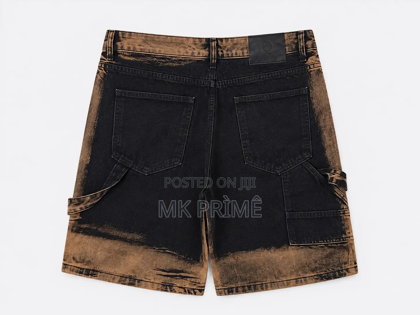 2 Availables-Premium Men Short Jeans–Brown/Black/Red Light Blue Design