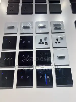 Tempered Black White Crystal Glass Touch Switch Panel Wall Light Smart
