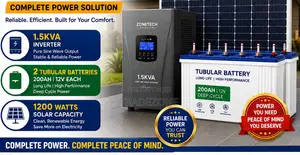 1.5kva Inverter/2 Tubular Batteries/1200watts Solar Capacity