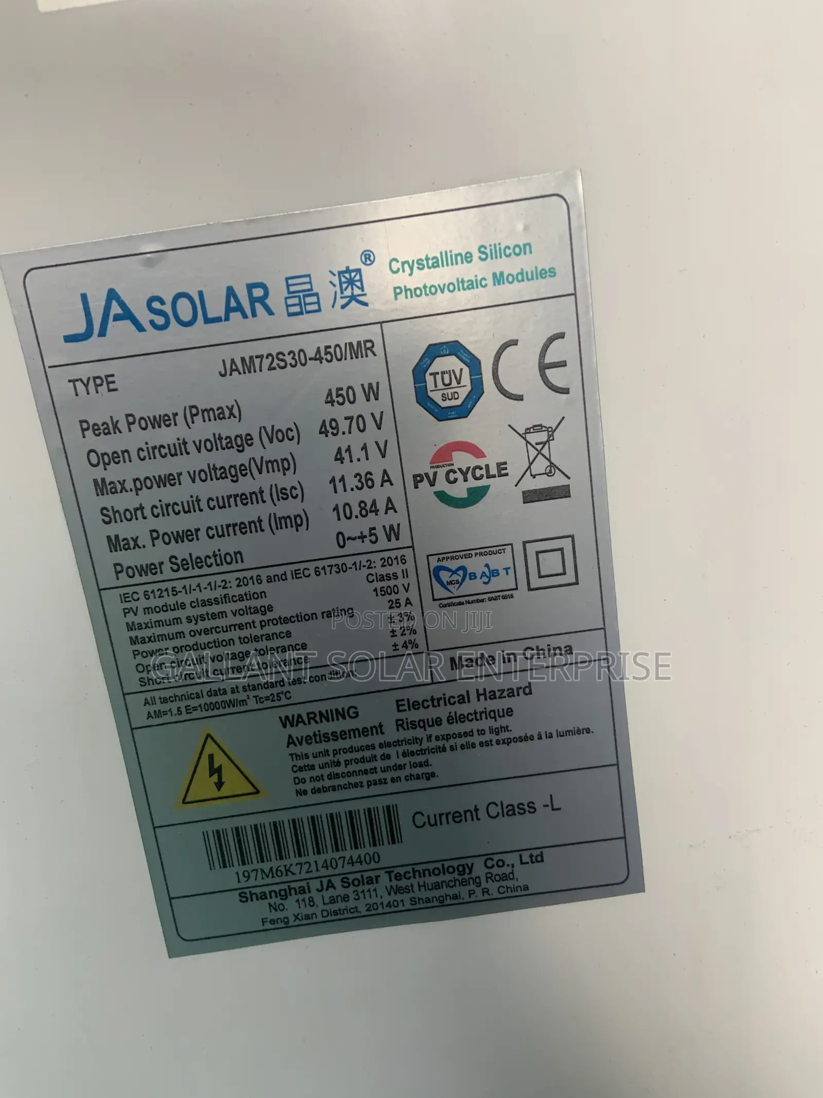 JAsolar 450w