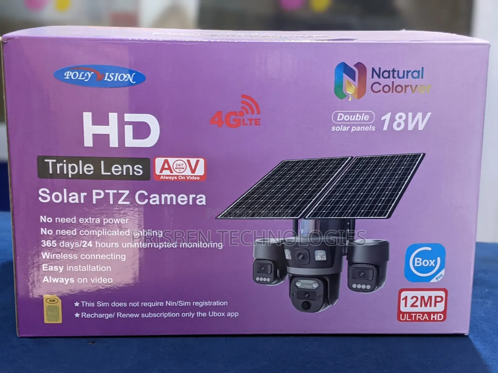 18W Triple Lens Solar PTZ Camera