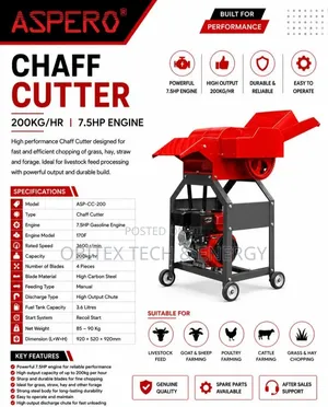 7.5hp Petrol Chaff Cutter Machine – 200kg/Hr