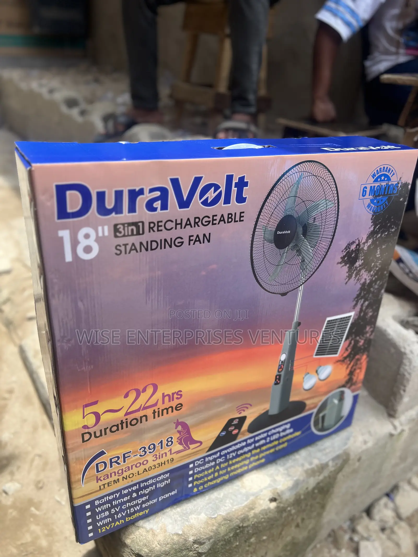 DuraVolt 18” 3-in-1 Rechargeable Standing Fan