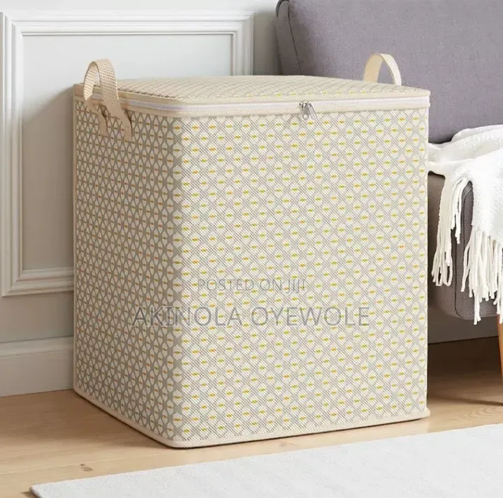 150L Foldable Storage Box Organizer With Zipper & Handles