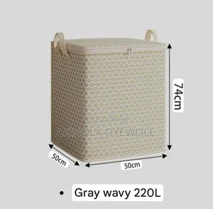 150L Foldable Storage Box Organizer With Zipper & Handles