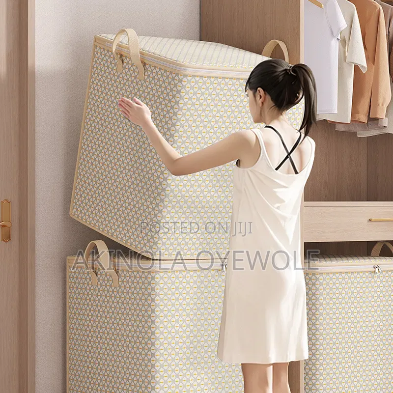 150L Foldable Storage Box Organizer With Zipper & Handles