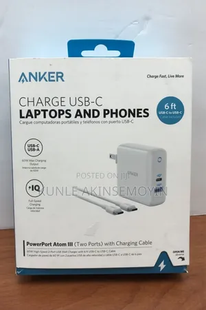 New Open Box Anker Powerport Atom 3 60W Charger USB C for Phones&Lapto