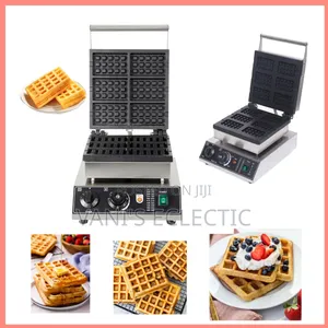 Commercial 6-Grid Electric Waffle Maker Machine - Heavy Duty