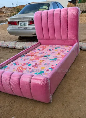3.5 X 6 FT Pink Padded Bedframe – Strong & Comfortable