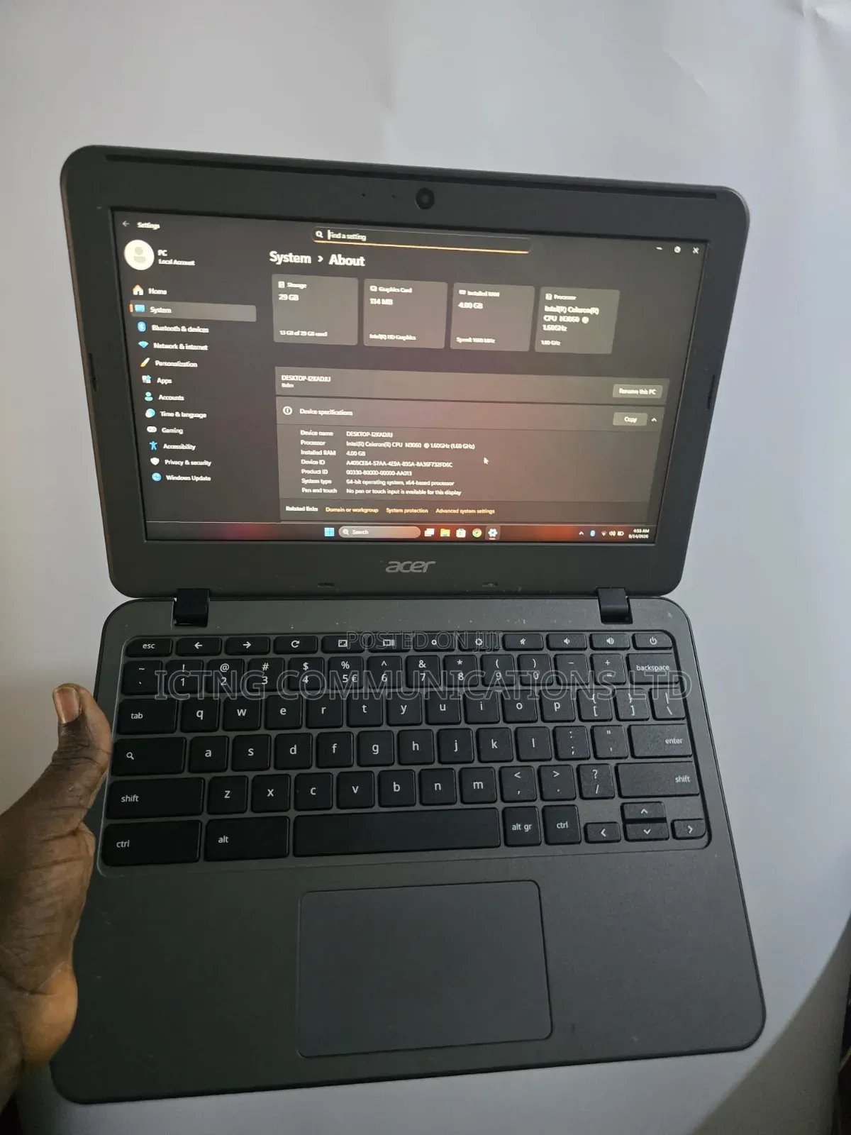 Laptop Acer 4GB Intel Celeron SSD 32GB