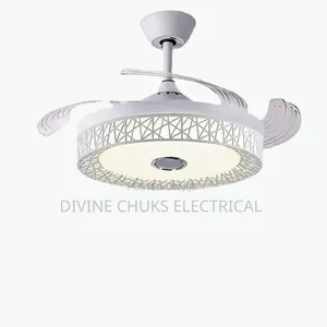 Led Interior Fan Chandelier With Bluetooth