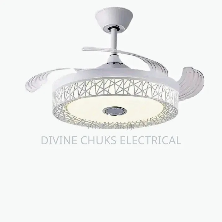 Led Interior Fan Chandelier With Bluetooth