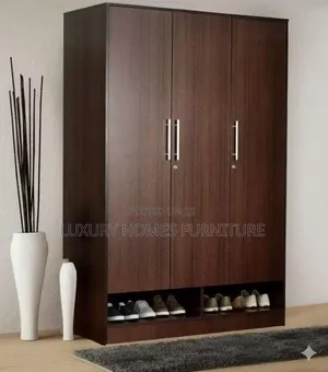 Standard 3 Doors Wardrobe With Open Shelves for Shoe Rack