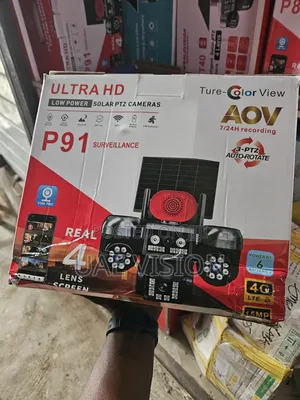 P91 4 Lens Solar Camera 3-Auto-Rotae V380 Smart Ai Full HD