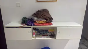 White Wall-Mounted Console / Floating Shelf With 2 Drawers